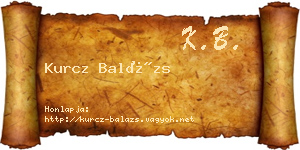 Kurcz Balázs névjegykártya